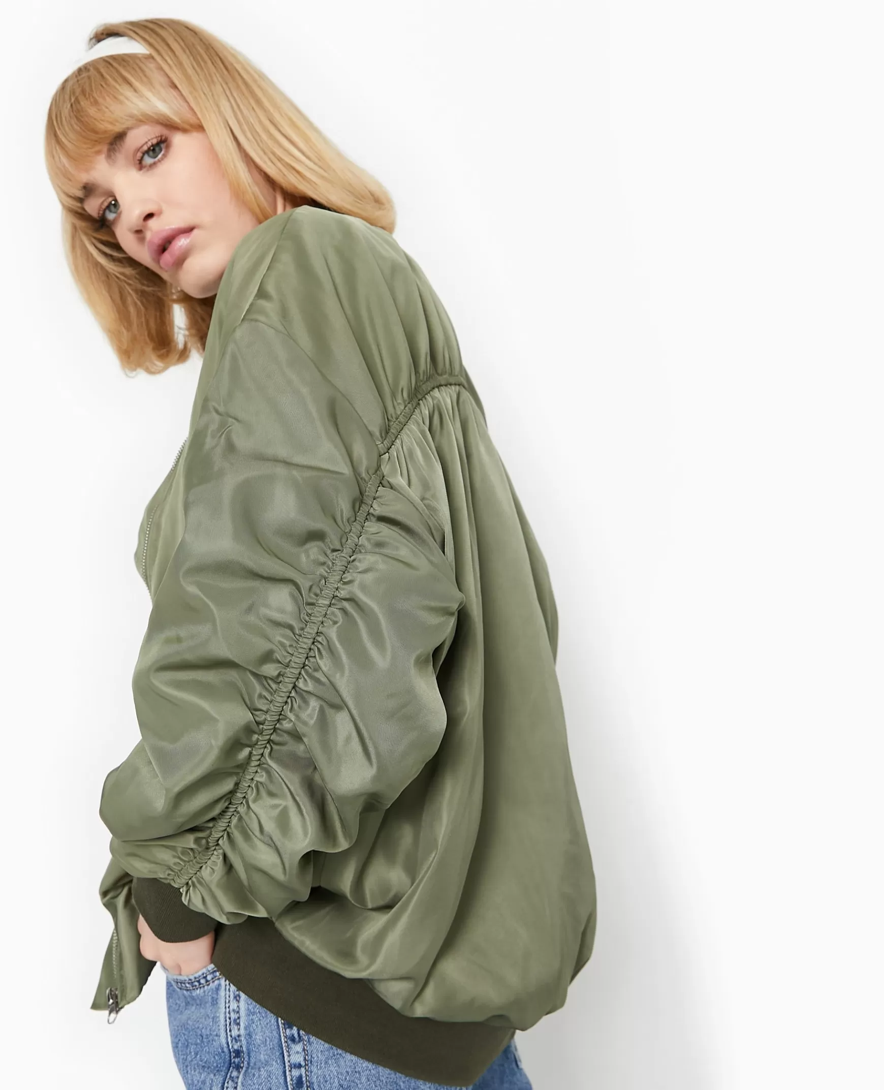 Pimkie Bombers oversize avec fronces dos et manches - Vert kaki Vertkaki Best Sale