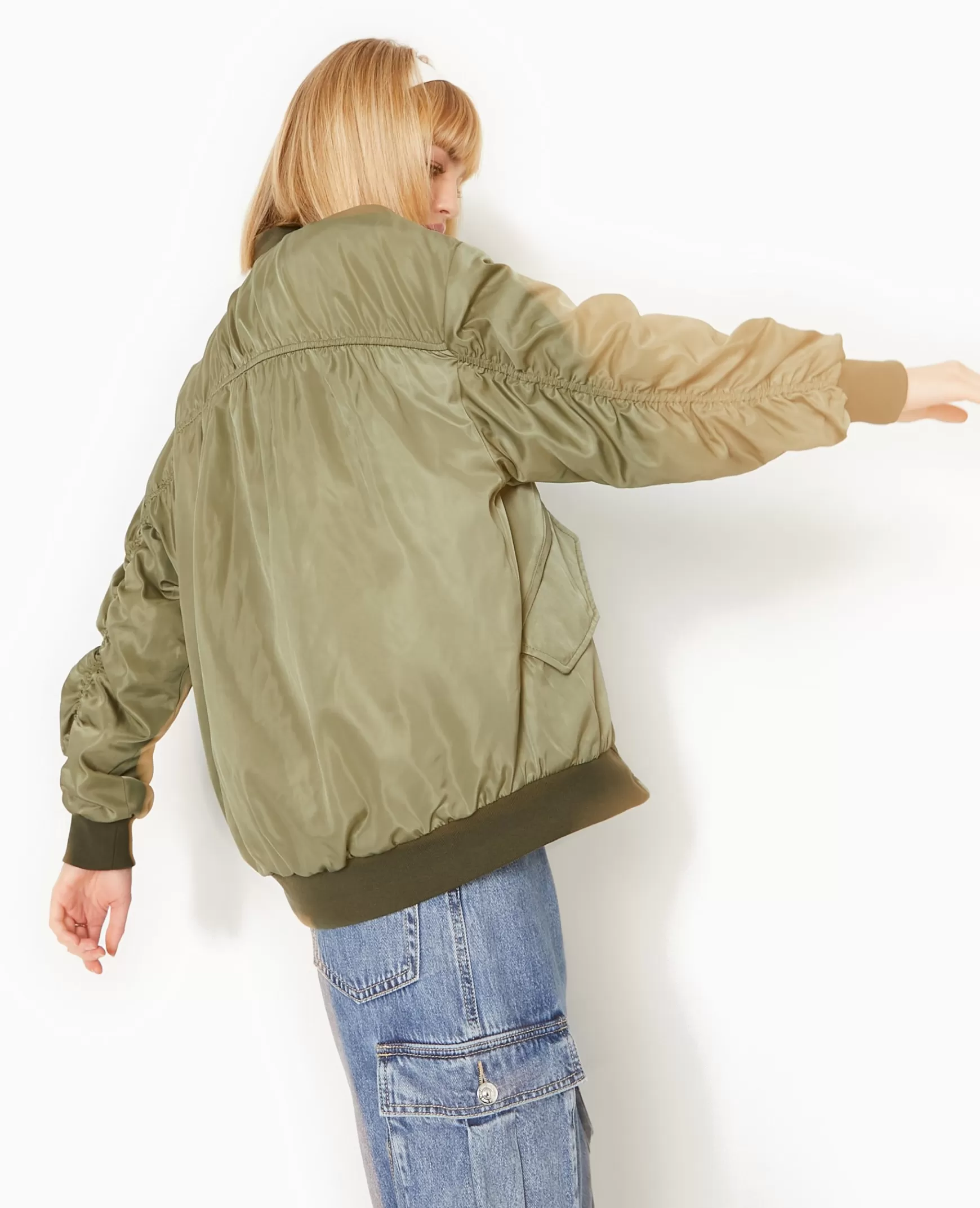 Pimkie Bombers oversize avec fronces dos et manches - Vert kaki Vertkaki Best Sale