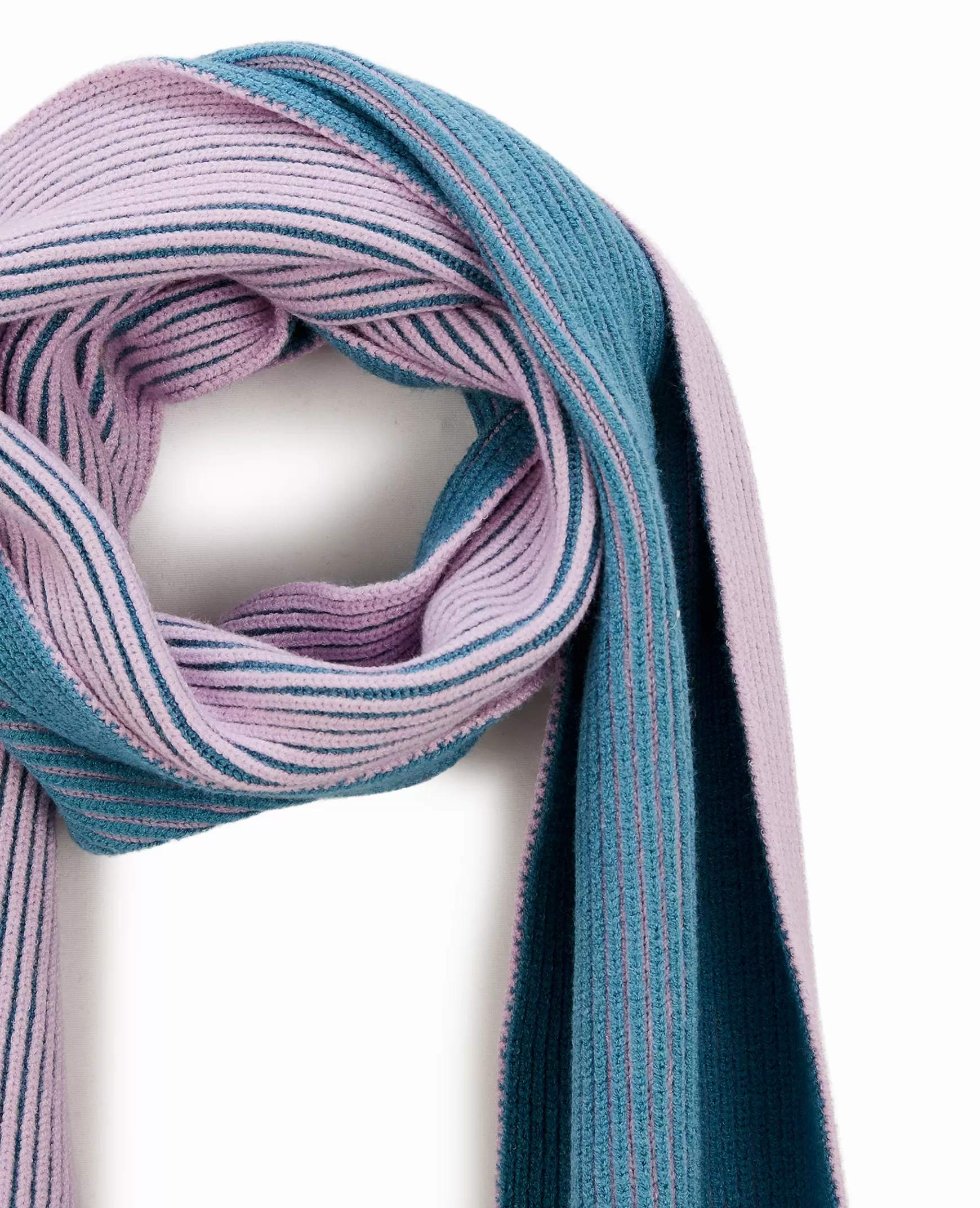 Pimkie Echarpe bicolore en maille côtele effet ray - Rose Fashion
