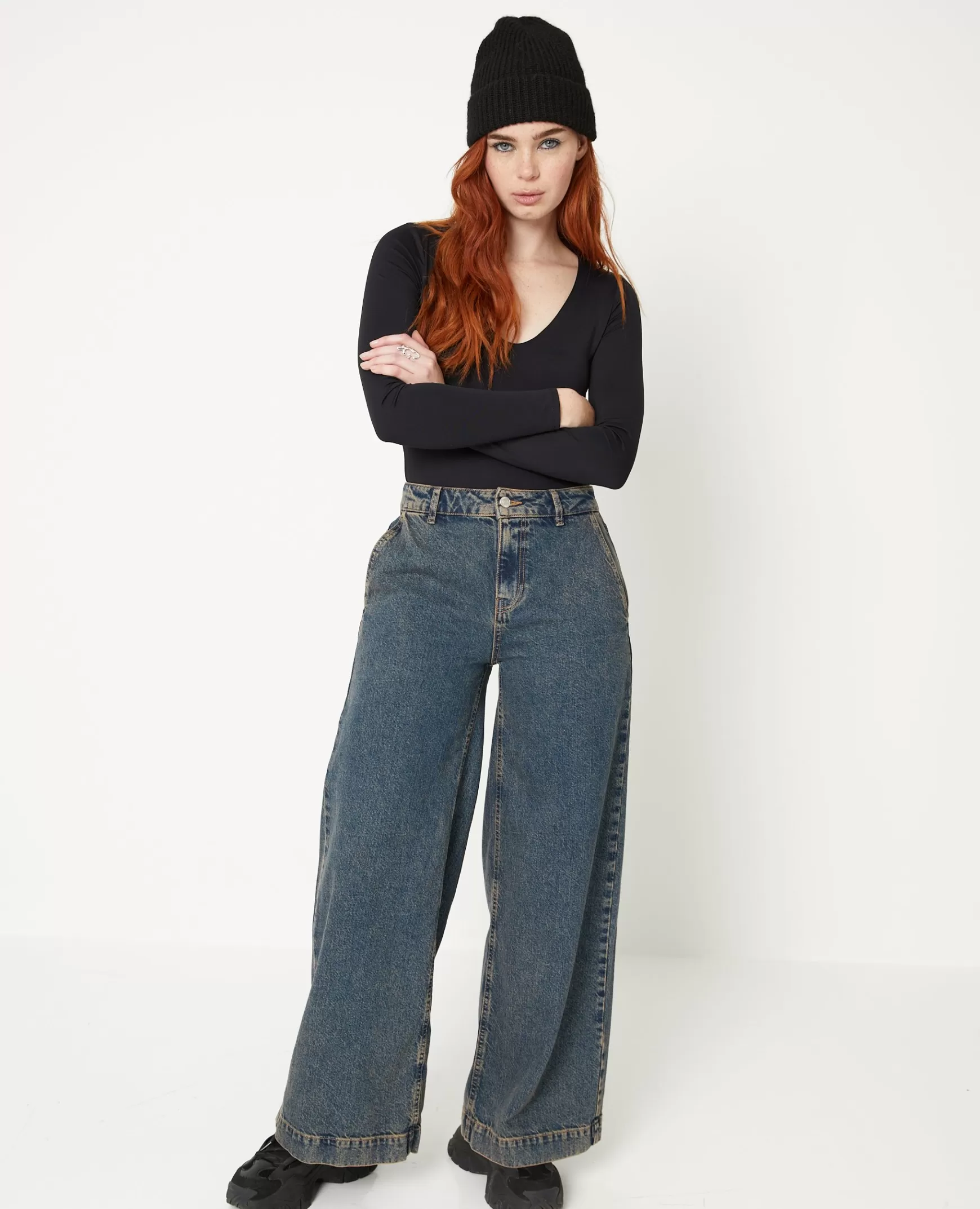 Pimkie Jean baggy taille regular effet dirty - Jaune ocre Jauneocre Sale