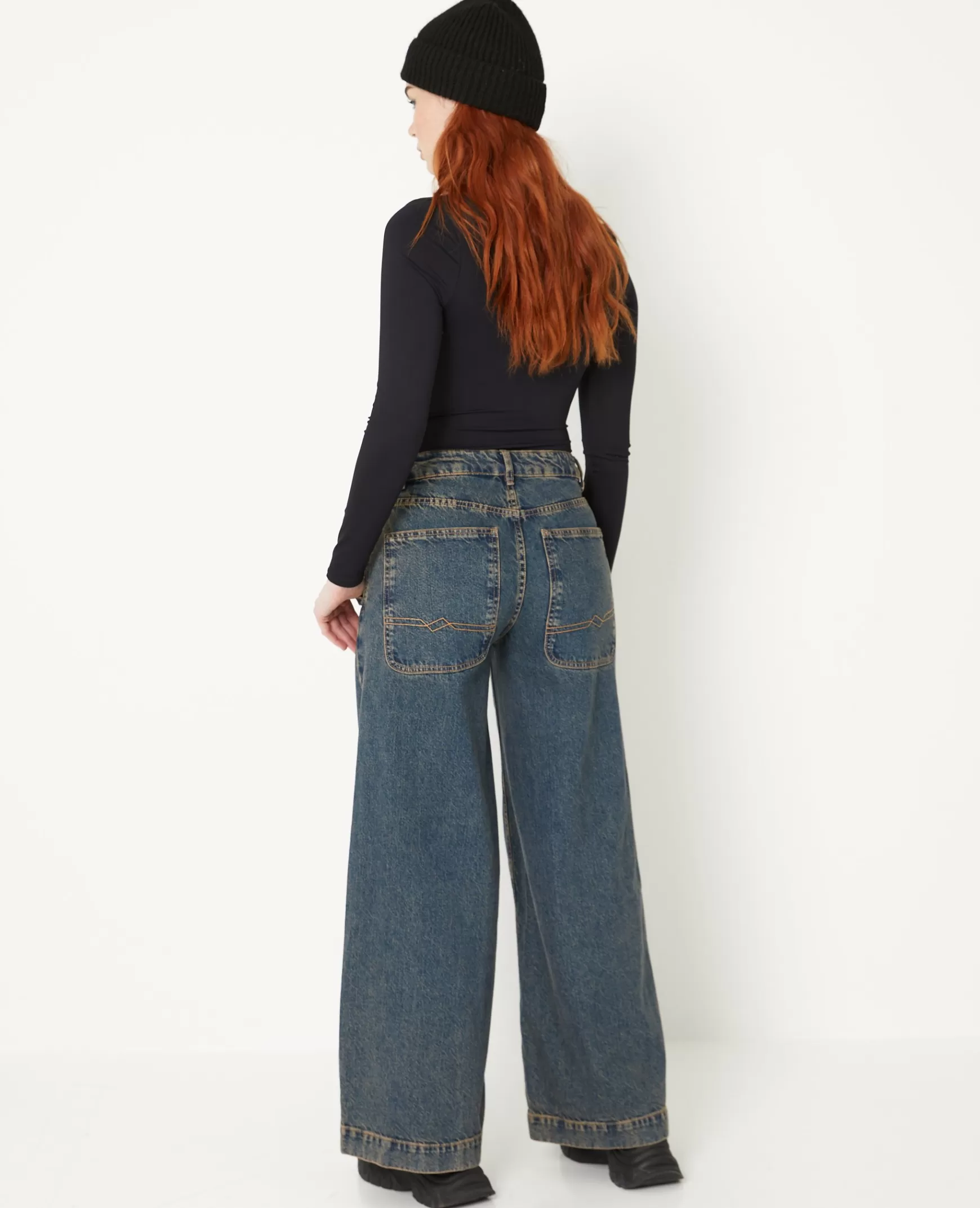 Pimkie Jean baggy taille regular effet dirty - Jaune ocre Jauneocre Sale
