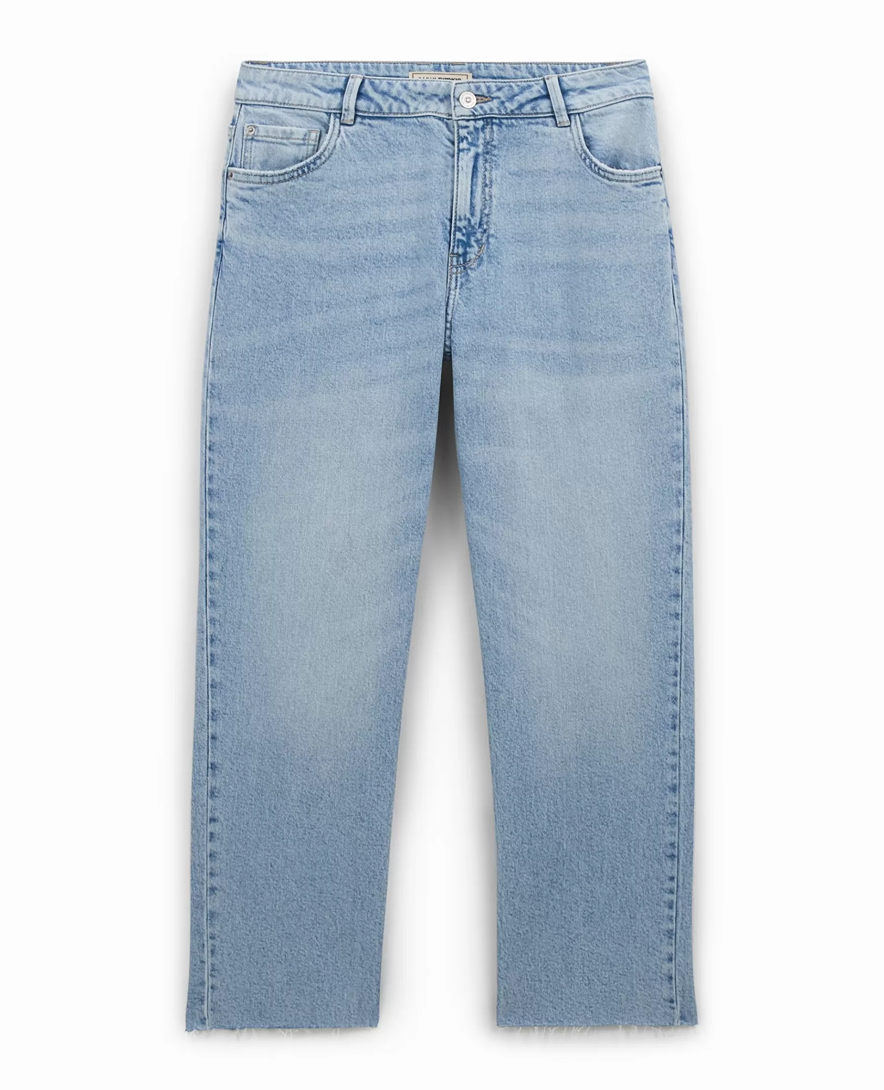 Pimkie Jean droit taille regular avec bas effilochs - Bleu clair Bleuclair Online