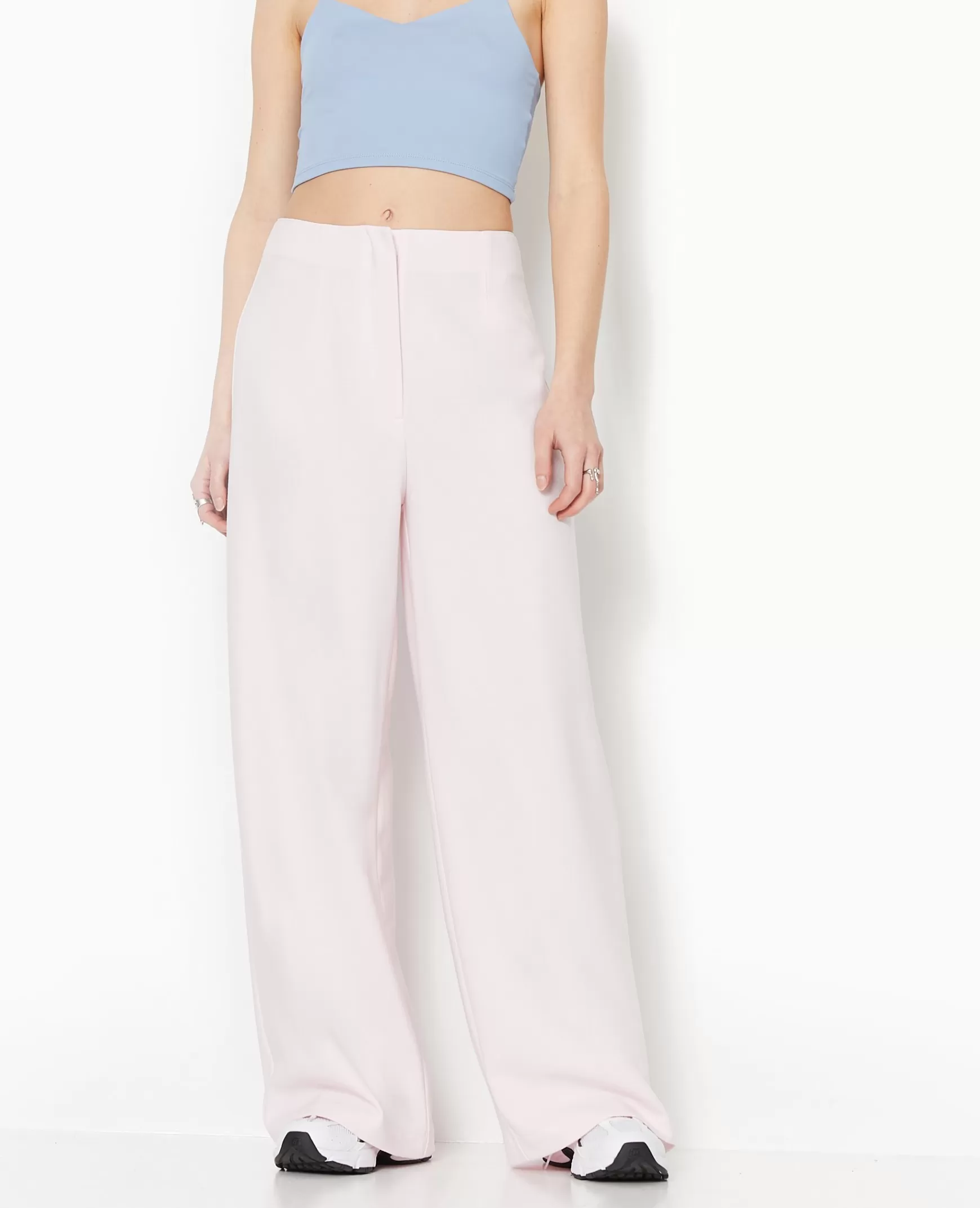 Pimkie Pantalon large et droit taille très haute - Rose clair Roseclair Sale