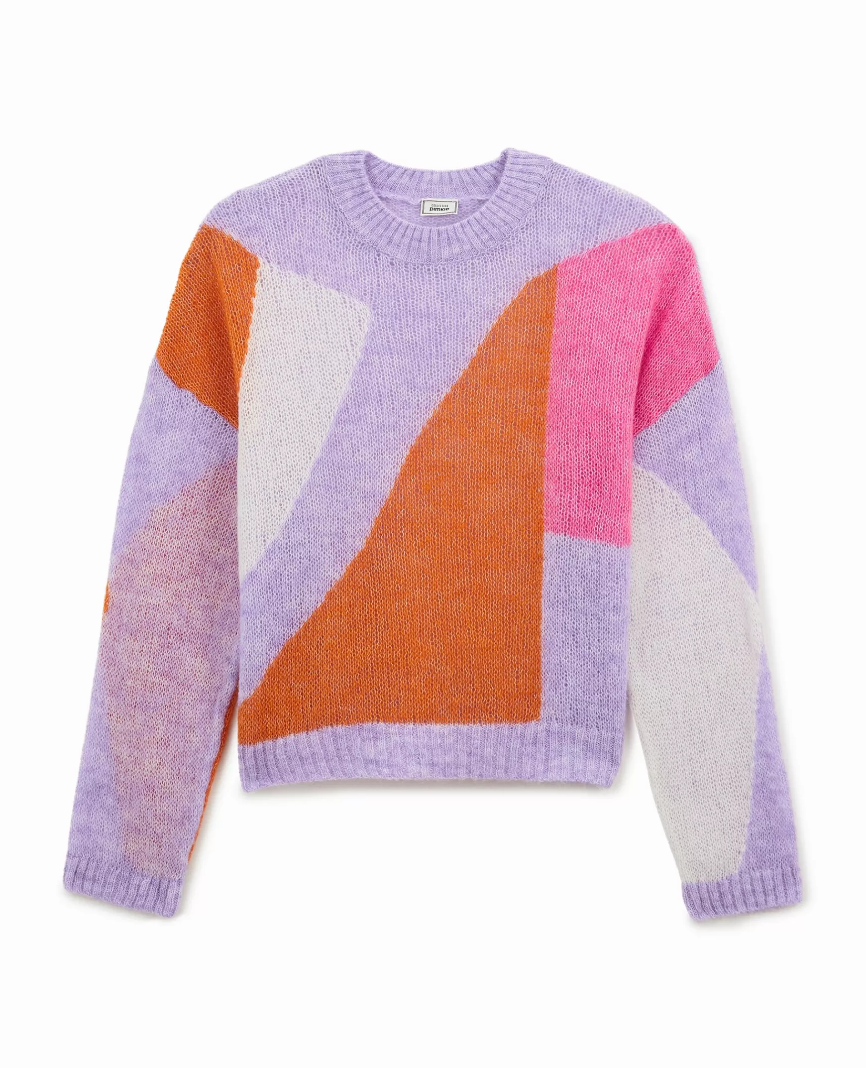 Pimkie Pull en maille lgère colorblock - Lilas Best Sale