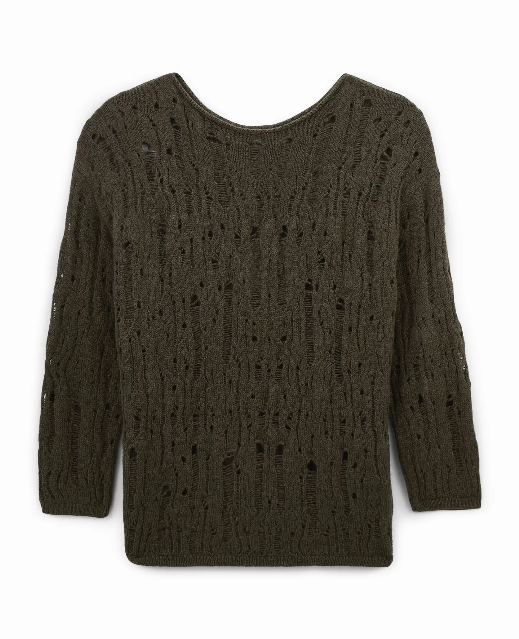 Pimkie Pull oversize en maille ajoure effet destroy - Vert kaki Vertkaki Store