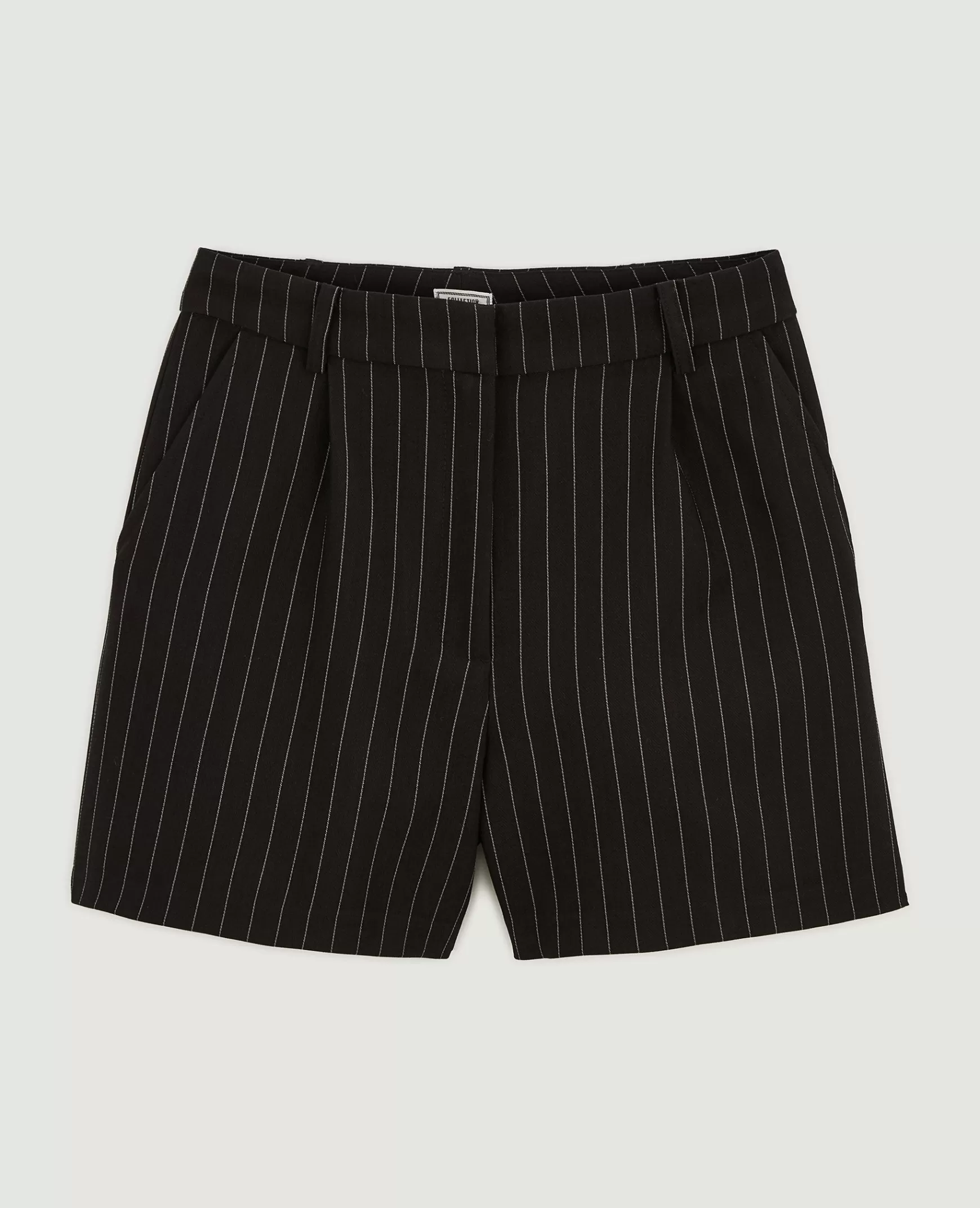 Pimkie Short taille haute fines rayures avec pinces - Noir Cheap