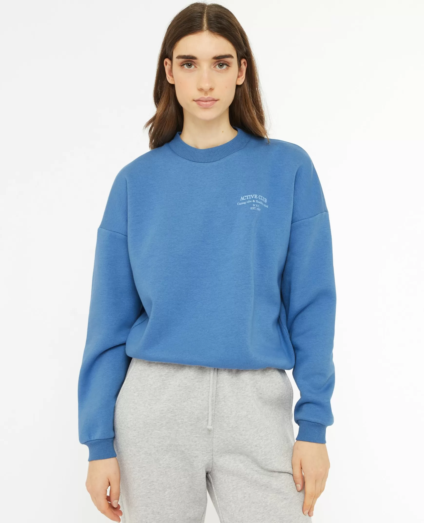 Pimkie Sweat oversize avec print devant et dos - Bleu fonc Bleufonc Online